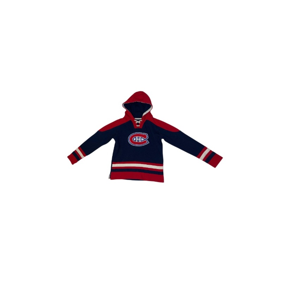 Montreal Canadiens Red and Blue Hooded Sweatshirt - Youth Size Large